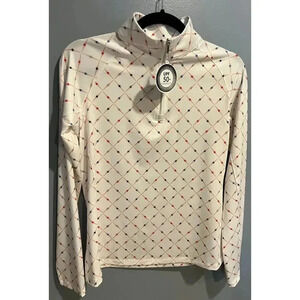 NWT Lady Hagen Women's White Geo UV Long Sleeve 1/4 Zip